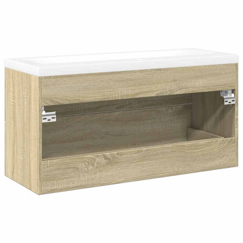 vidaXL 2 Piece Bathroom Furniture Set Sonoma Oak Engineered Wood