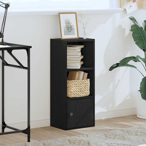 vidaXL Bookcase Black Oak 31x24x77 cm Engineered Wood