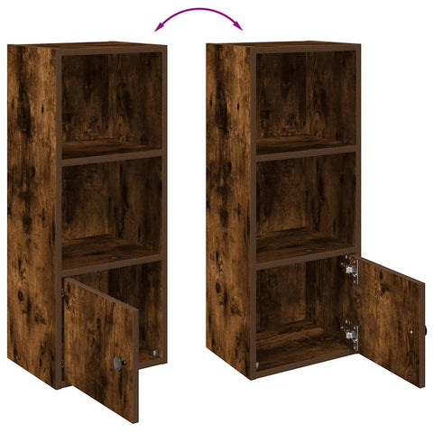 vidaXL Bookcase Smoked Oak 31x24x77 cm Engineered Wood