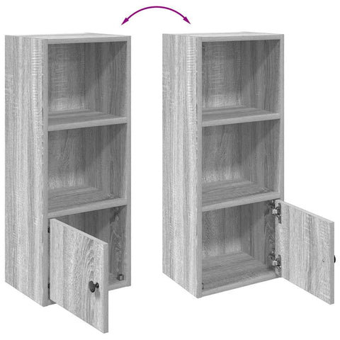 vidaXL Bookcase Grey Sonoma 31x24x77 cm Engineered Wood