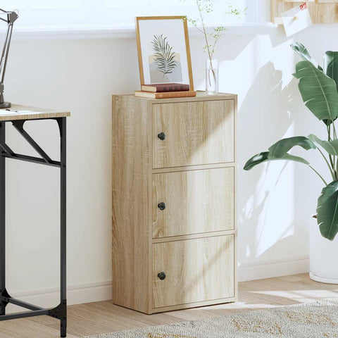 vidaXL Bookcase Sonoma Oak 40x24x77 cm Engineered Wood