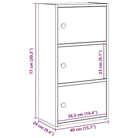 vidaXL Bookcase Old Wood 40x24x77 cm Engineered Wood