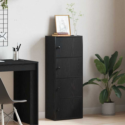 vidaXL Bookcase Black Oak 40x24x102 cm Engineered Wood