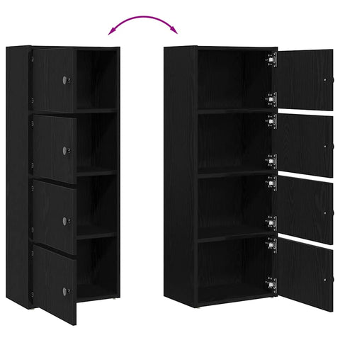 vidaXL Bookcase Black Oak 40x24x102 cm Engineered Wood