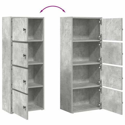 vidaXL Bookcase Concrete Grey 40x24x102 cm Engineered Wood