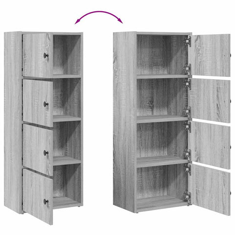 vidaXL Bookcase Grey Sonoma 40x24x102 cm Engineered Wood