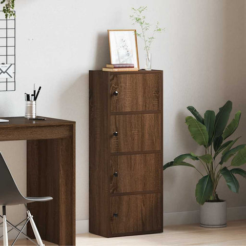 vidaXL Bookcase Brown Oak 40x24x102 cm Engineered Wood