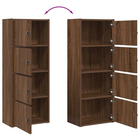 vidaXL Bookcase Brown Oak 40x24x102 cm Engineered Wood
