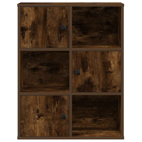 vidaXL Bookcase Smoked Oak 60x24x76.5 cm Engineered Wood
