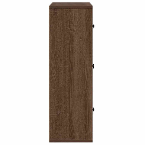 vidaXL Bookcase Brown Oak 60x24x76.5 cm Engineered Wood