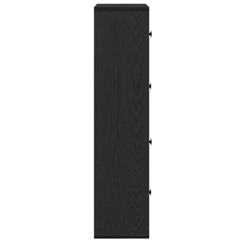 vidaXL Bookcase Black Oak 60x24x101.5 cm Engineered Wood