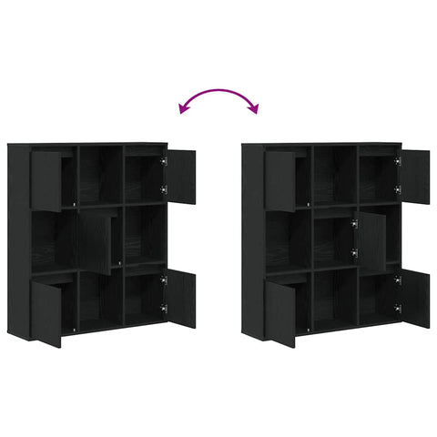vidaXL Bookcase Black Oak 89x24x101.5 cm Engineered Wood