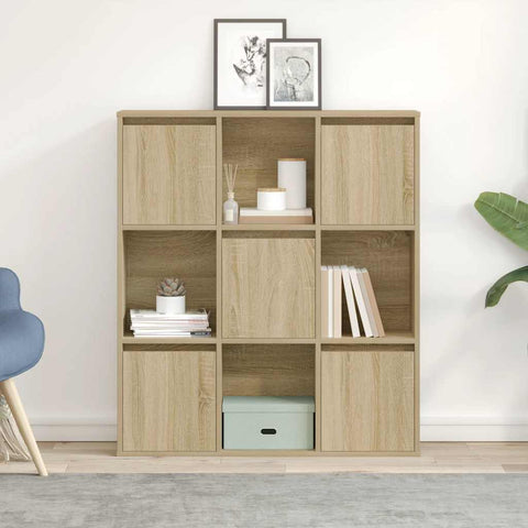 vidaXL Bookcase Sonoma Oak 89x24x101.5 cm Engineered Wood