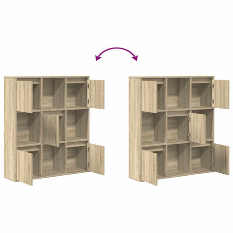 vidaXL Bookcase Sonoma Oak 89x24x101.5 cm Engineered Wood