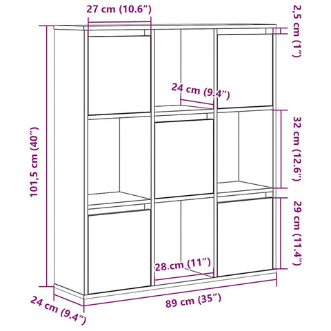vidaXL Bookcase Old Wood 89x24x101.5 cm Engineered Wood