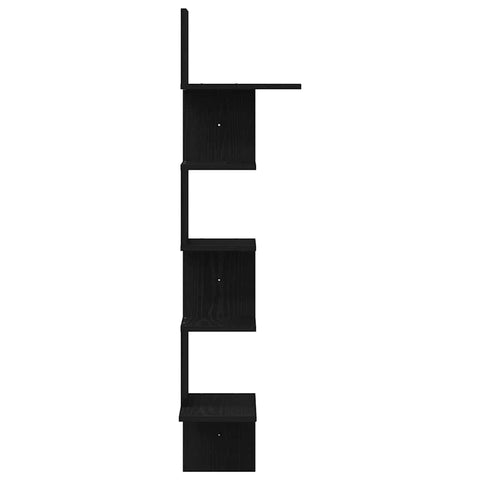 vidaXL Wall Corner Shelf Black 32x32x127,5 cm Engineered Wood