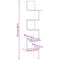 vidaXL Wall Corner Shelf Black 32x32x127,5 cm Engineered Wood