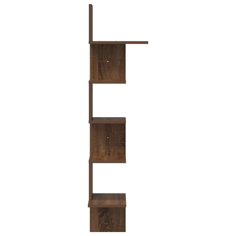 vidaXL Wall Corner Shelf Brown Oak 32x32x127,5 cm Engineered Wood