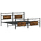vidaXL Metal Bed Frame without Mattress Smoked Oak 160x200 cm