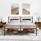 vidaXL Metal Bed Frame without Mattress Smoked Oak 160x200 cm