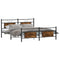 vidaXL Metal Bed Frame without Mattress Smoked Oak 160x200 cm