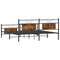 vidaXL Metal Bed Frame without Mattress Smoked Oak 160x200 cm