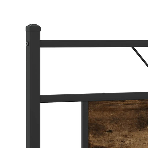 vidaXL Metal Bed Frame without Mattress Smoked Oak 160x200 cm