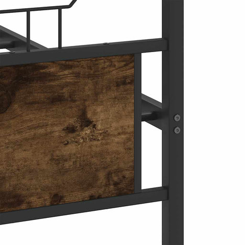 vidaXL Metal Bed Frame without Mattress Smoked Oak 160x200 cm