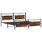 vidaXL Metal Bed Frame without Mattress Smoked Oak 200x200 cm