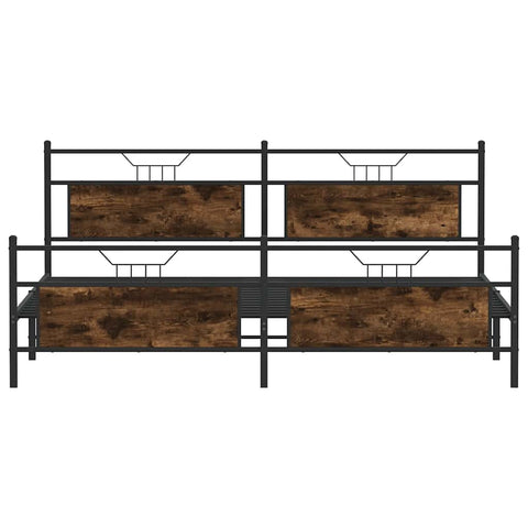 vidaXL Metal Bed Frame without Mattress Smoked Oak 200x200 cm