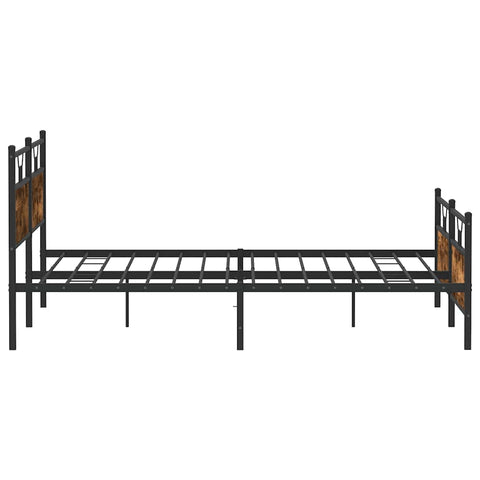 vidaXL Metal Bed Frame without Mattress Smoked Oak 200x200 cm