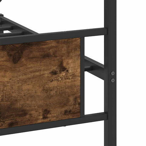 vidaXL Metal Bed Frame without Mattress Smoked Oak 200x200 cm