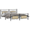 vidaXL Metal Bed Frame without Mattress Sonoma Oak 180x200 cm Super King