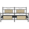 vidaXL Metal Bed Frame without Mattress Sonoma Oak 180x200 cm Super King