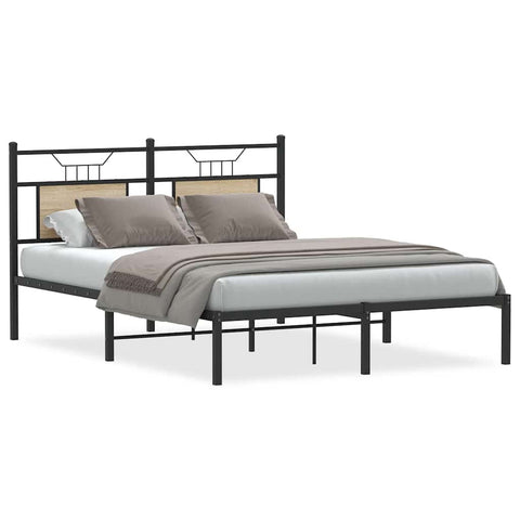 vidaXL Metal Bed Frame without Mattress Sonoma Oak 183x213 cm