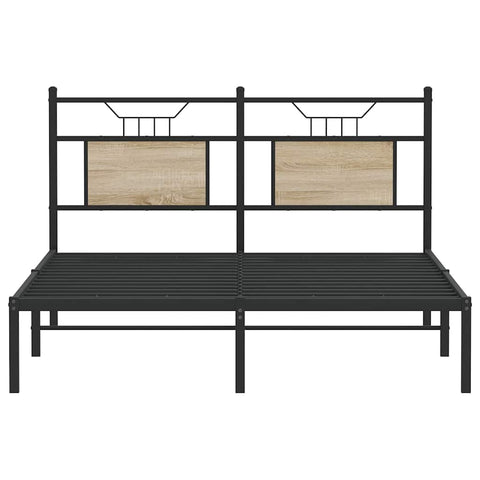 vidaXL Metal Bed Frame without Mattress Sonoma Oak 183x213 cm