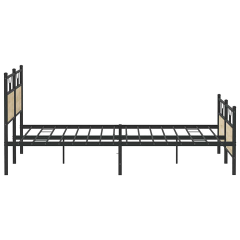 vidaXL Metal Bed Frame without Mattress Sonoma Oak 193x203 cm