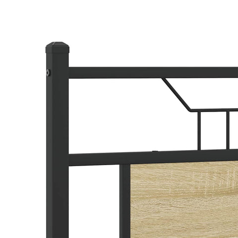 vidaXL Metal Bed Frame without Mattress Sonoma Oak 193x203 cm