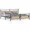vidaXL Metal Bed Frame without Mattress Sonoma Oak 200x200 cm