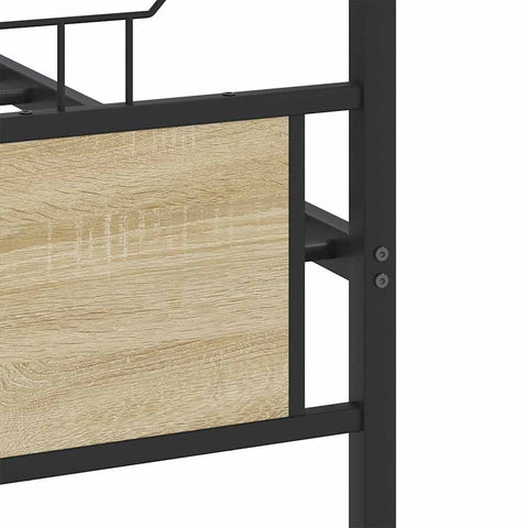 vidaXL Metal Bed Frame without Mattress Sonoma Oak 200x200 cm