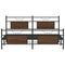 vidaXL Metal Bed Frame without Mattress Brown Oak 160x200 cm