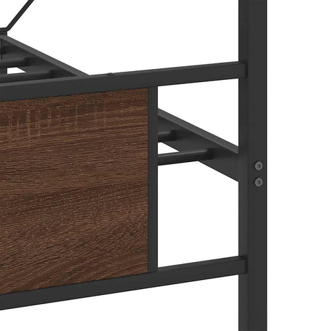 vidaXL Metal Bed Frame without Mattress Brown Oak 160x200 cm