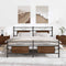 vidaXL Metal Bed Frame without Mattress Brown Oak 160x200 cm