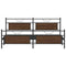 vidaXL Metal Bed Frame without Mattress Brown Oak 193x203 cm
