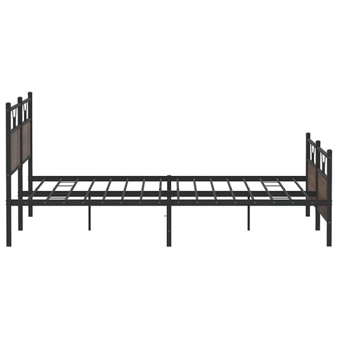 vidaXL Metal Bed Frame without Mattress Brown Oak 193x203 cm