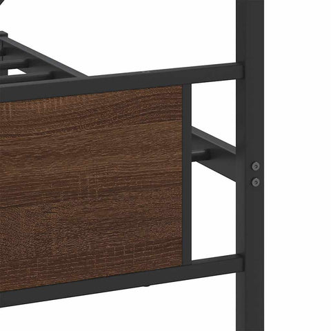 vidaXL Metal Bed Frame without Mattress Brown Oak 193x203 cm