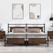 vidaXL Metal Bed Frame without Mattress Brown Oak 193x203 cm