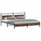 vidaXL Metal Bed Frame without Mattress Smoked Oak 193x203 cm