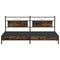 vidaXL Metal Bed Frame without Mattress Smoked Oak 193x203 cm
