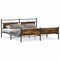 vidaXL Metal Bed Frame without Mattress Smoked Oak 193x203 cm